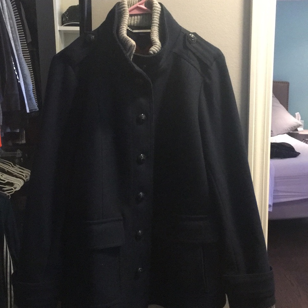 Tommy Hilfiger pea coat with gray knit detail